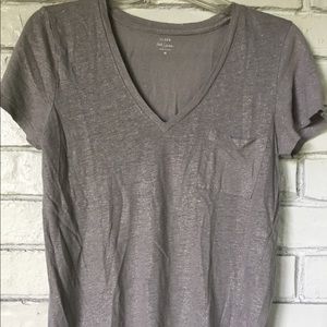J. Crew Gray Linen Tee Medium